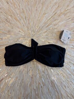 NWT Time and Tru Black Strapless Bandeau Swim Top
